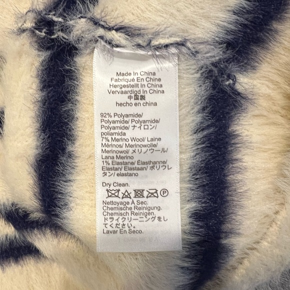 J. Crew Sweater Lady Jacket in Striped Brushed Yarn Nautical White and Navy (L) - Picture 12 of 14